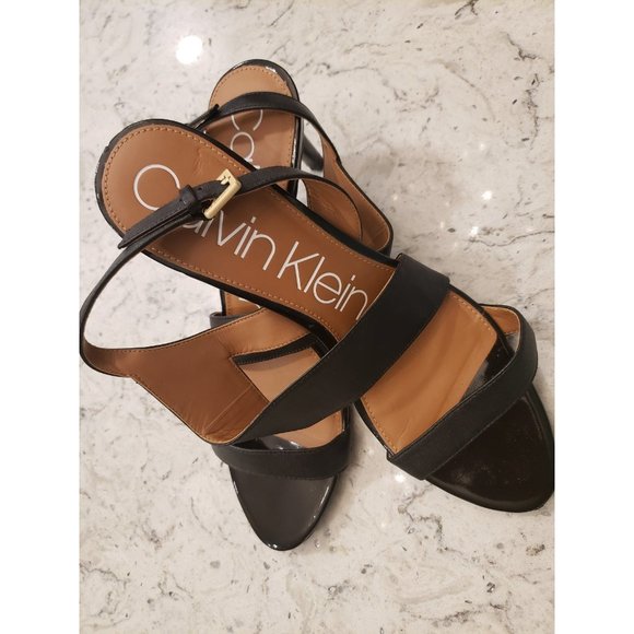 Black Calvin Klein Heels size 10 - Picture 1 of 4